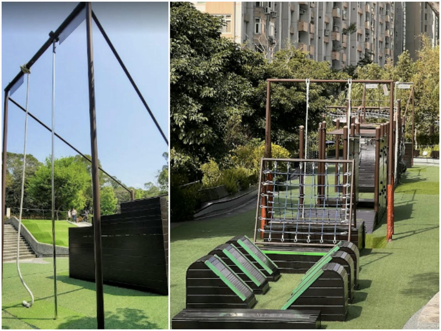 桃園 大有梯田公園。適合帶孩子放電的大型公園，森林挑戰區關卡型帶狀遊具超好玩