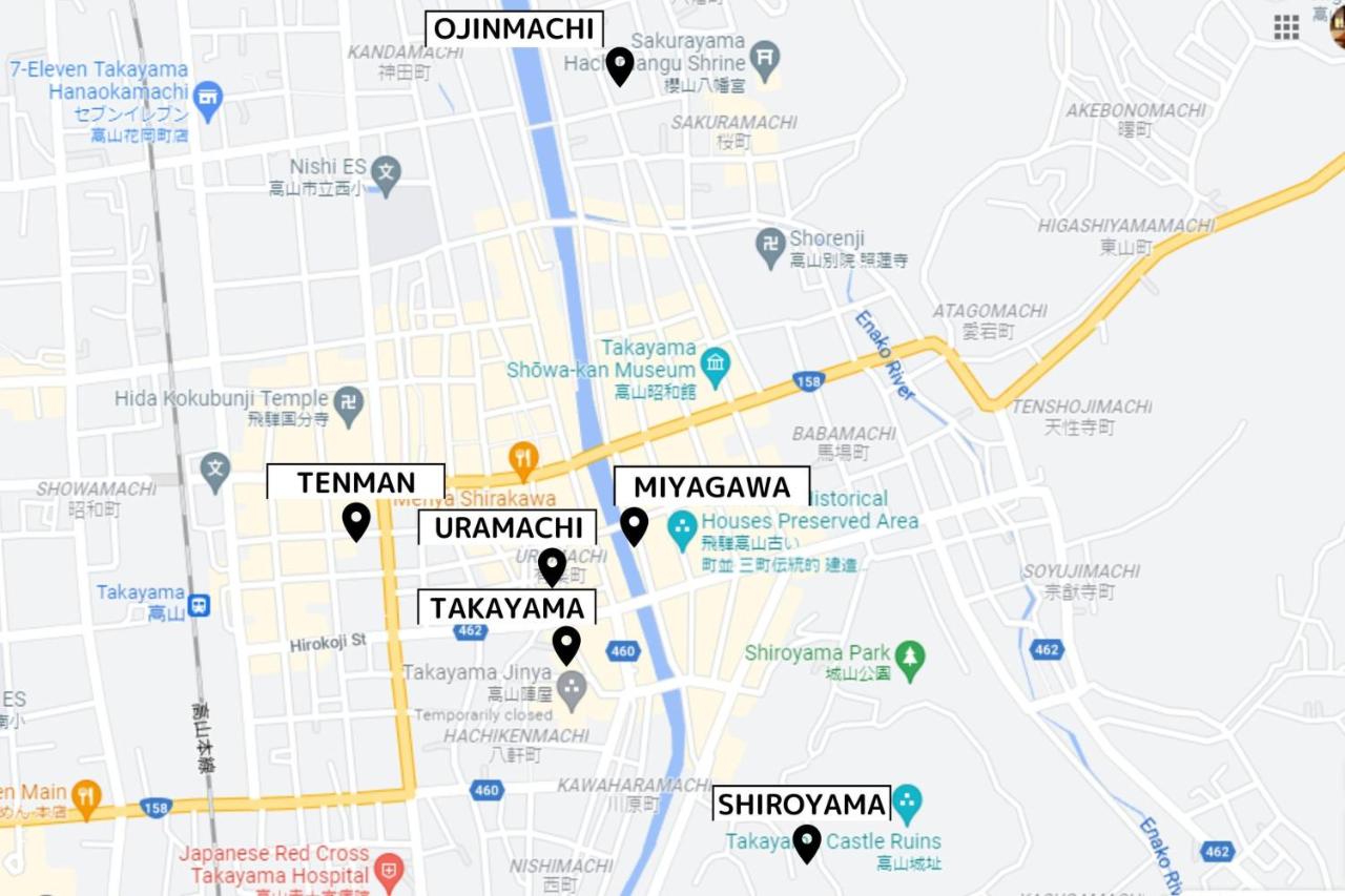 日本岐阜縣高山市 住宿推薦。IORI Stay 豪華日式聯排別墅 IORI MIYAGAWA。改造舊町屋的現代和風設計旅宿，有小廚房和洗烘衣機。