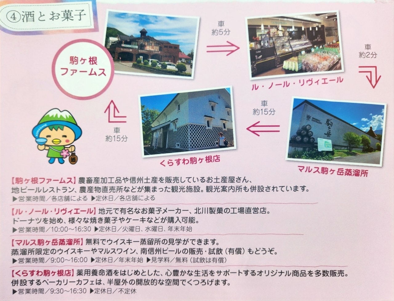 長野縣駒根市 觀光導覽手冊。拜訪冰河時期遺跡千畳敷冰斗，品味座落中央阿爾卑斯與南阿爾卑斯山腳下的小鎮。