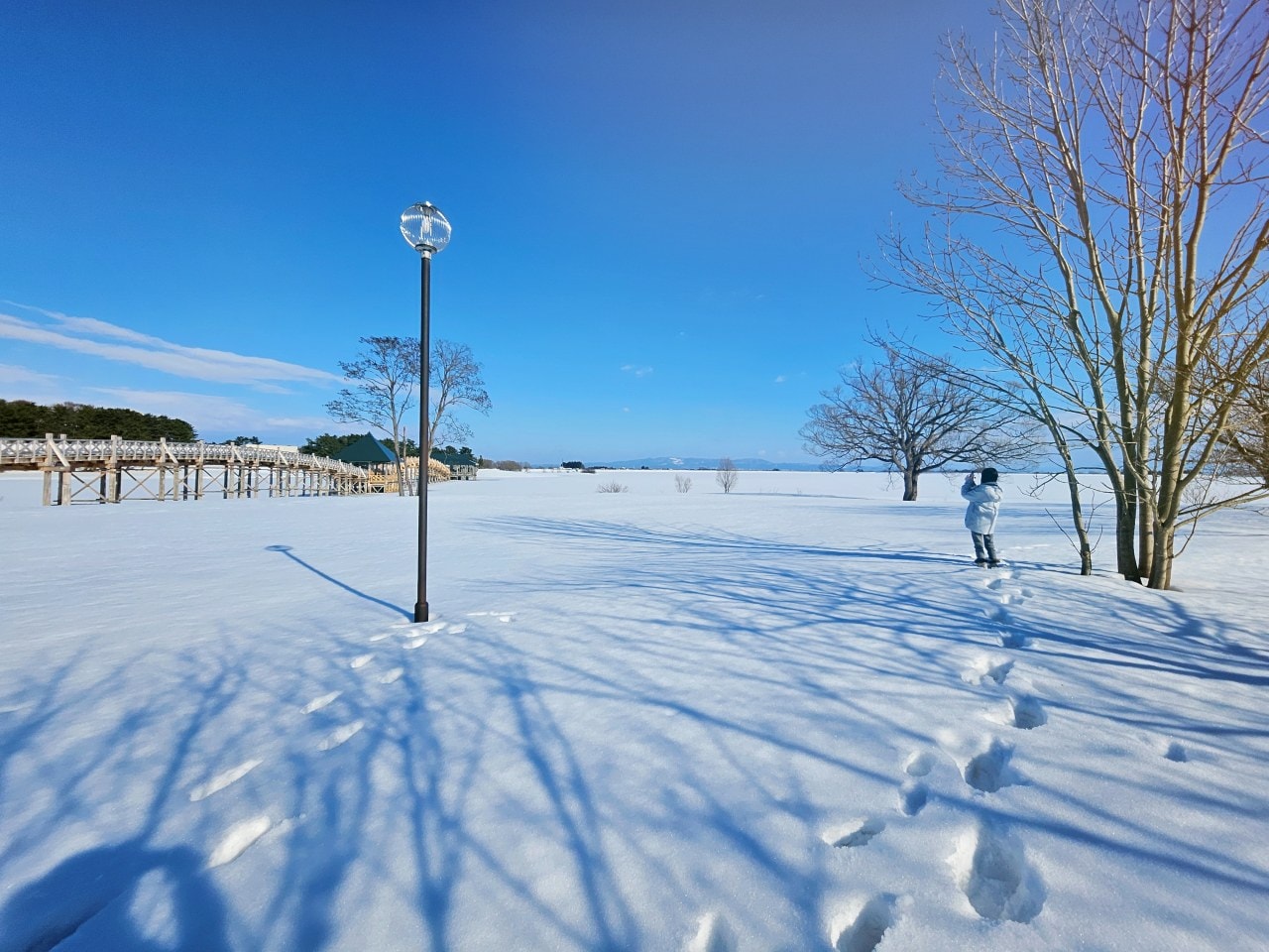 雪中的青森縣 鶴之舞橋。在津輕富士見湖的湖水和雄偉壯麗岩木山襯托之下,優美的橋身猶如飛舞於空中的鶴一般 - 第9張圖 雪中的青森縣 鶴之舞橋。在津輕富士見湖的湖水和雄偉壯麗岩木山襯托之下,優美的橋身猶如飛舞於空中的鶴一般