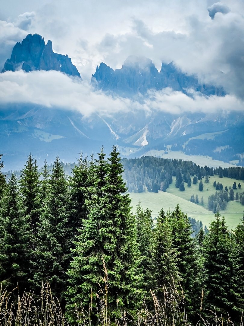 義大利多洛米蒂景點 休斯草原 Alpe di Siusi。綠色的絲絨地毯配上巍峨山景