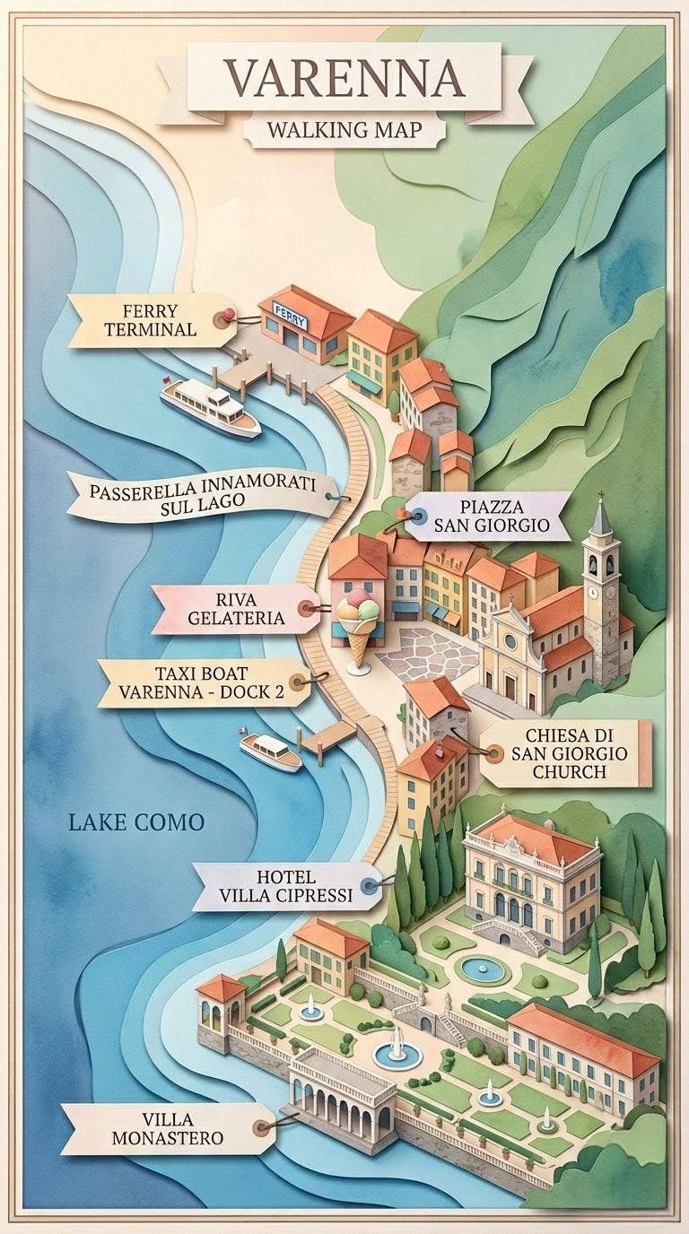 義大利科莫湖瓦倫納小鎮。科莫湖畔的詩意小鎮 Varenna 散步地圖，最適合拍照的角落